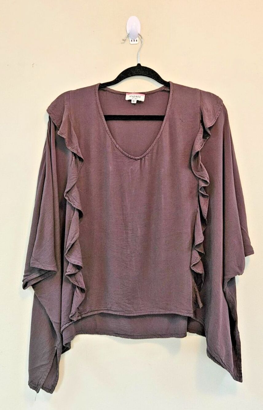 Andree by Unit Olive Green Oversized Top Women's Size M/L Casual Lagenlook